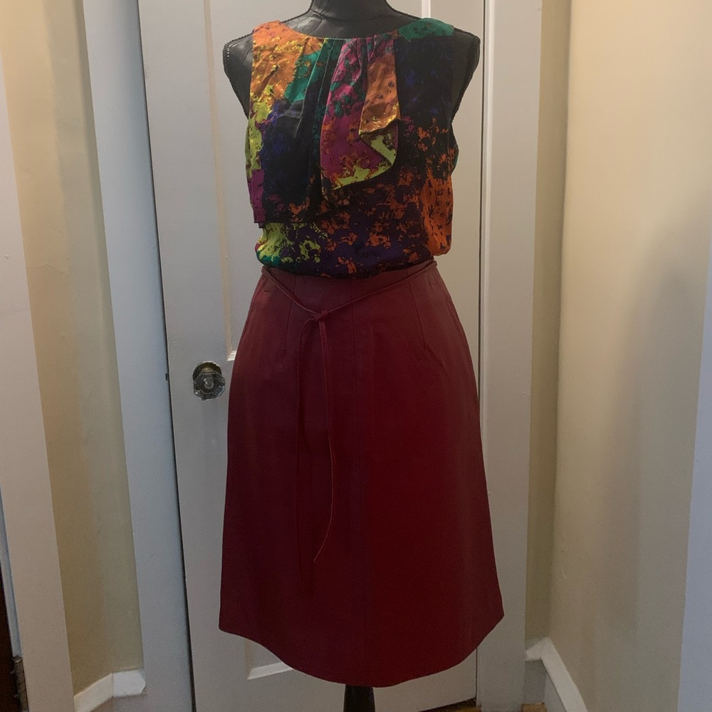 Red Leather Skirt (New, Never Worn)